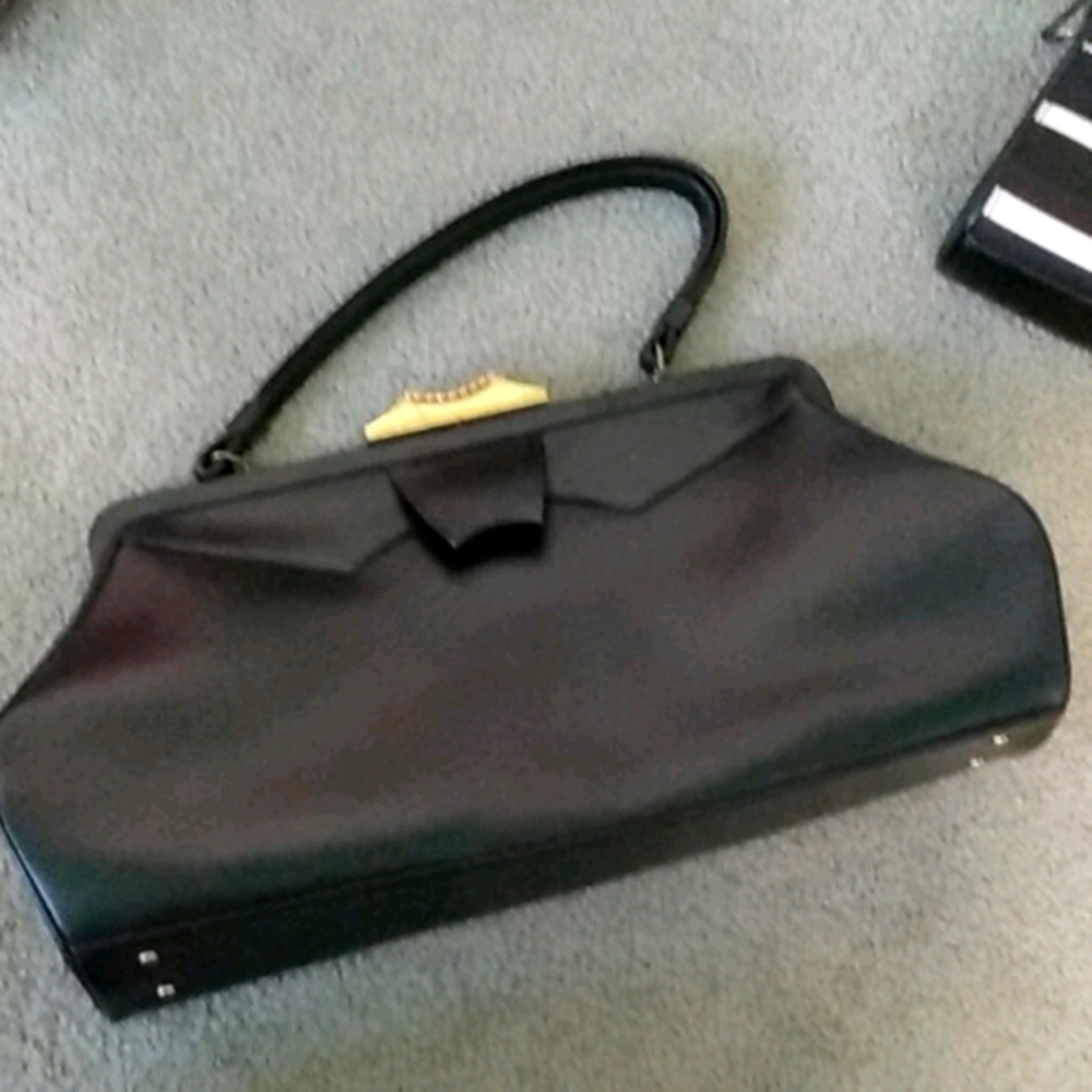 Black leather purse vintage